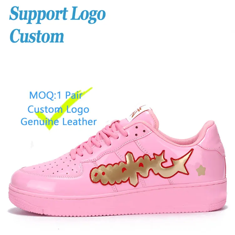 Custom Logo Unisex Brand Shoes Sneakers High Quality Genuine Leather Dunkes Air Af Custom Shoe