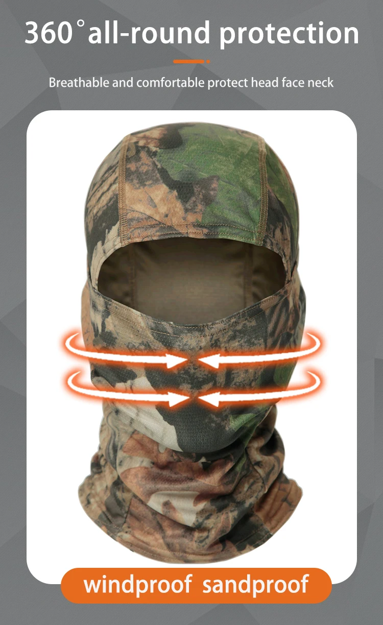 Stock Camouflage Face Mask One Hole Breathable Balaclava Outdoor Sports Climbing Windproof Caps