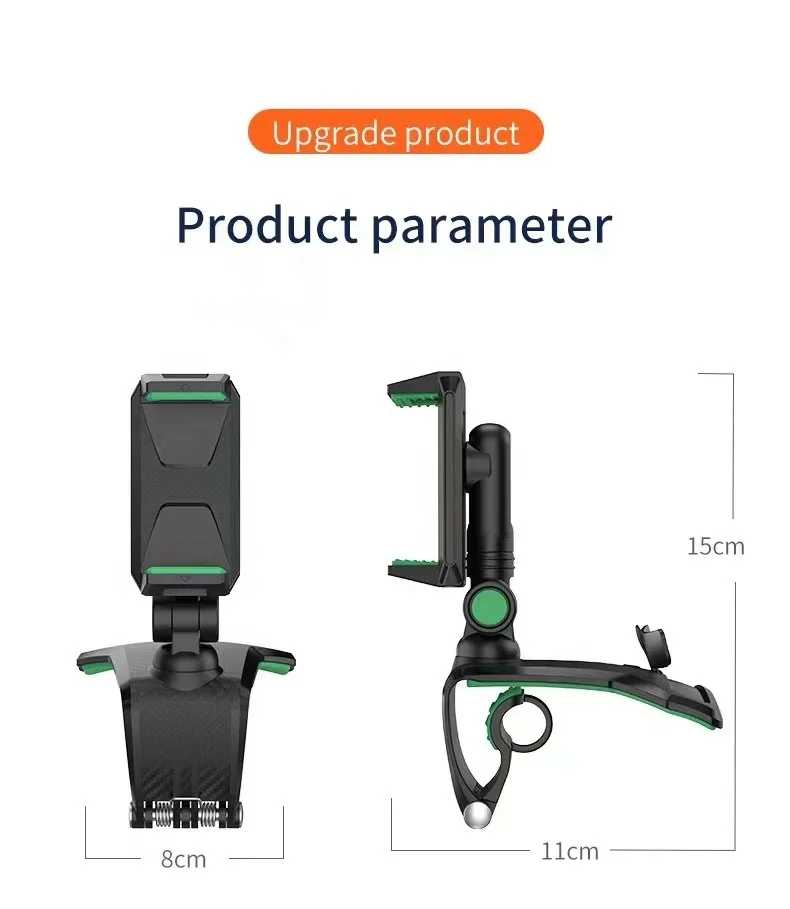 Upgrade Anti-Slip Design 360 Degrees Rotation Adjustable Visor Phone Car Holder Dashboard Mount