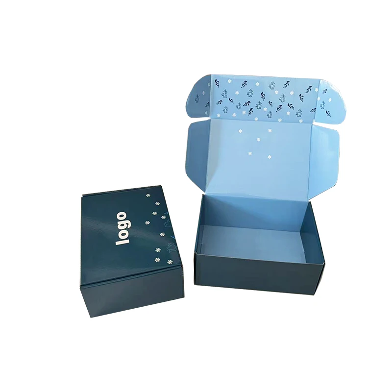 Hot Sale Custom Printing  Blue Gift Box Shipping Mailer Boxes With High Quality for Clothing Shipping