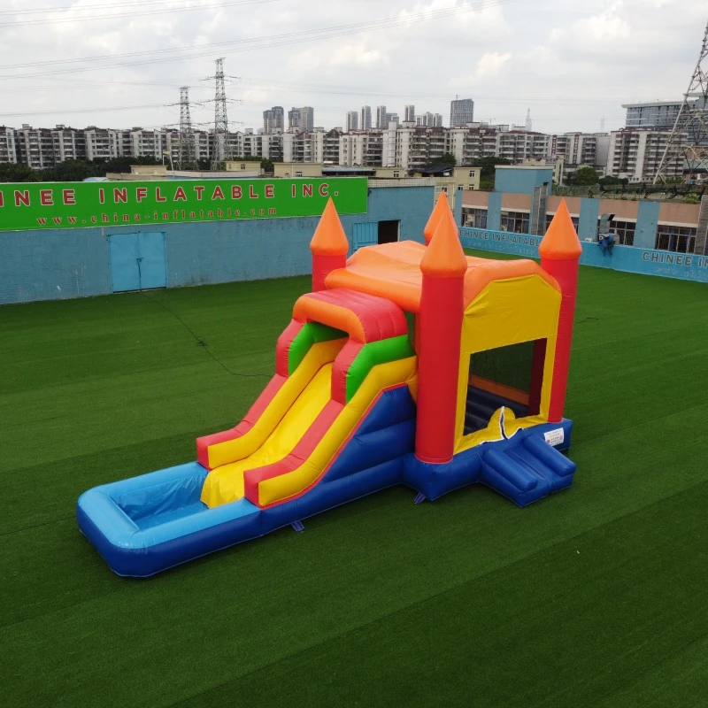 China commercial inflatable bouncer castle for kids outdoor Combo multiple castle with slide and mini pool various entertainment