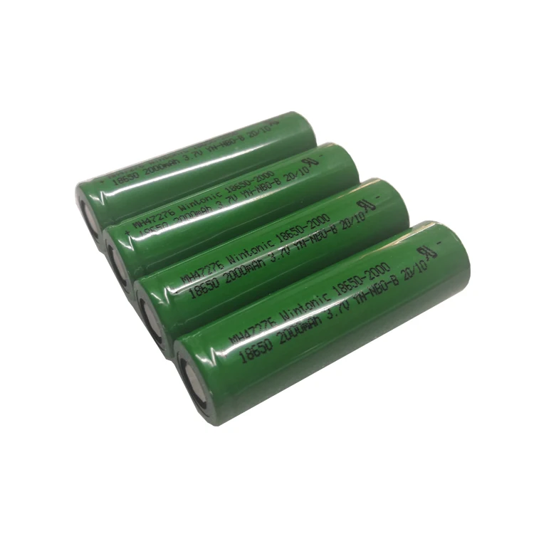 Rechargeable 3.7V 2000mAh Lithium Ion Battery 18650 Cell Bulk Production