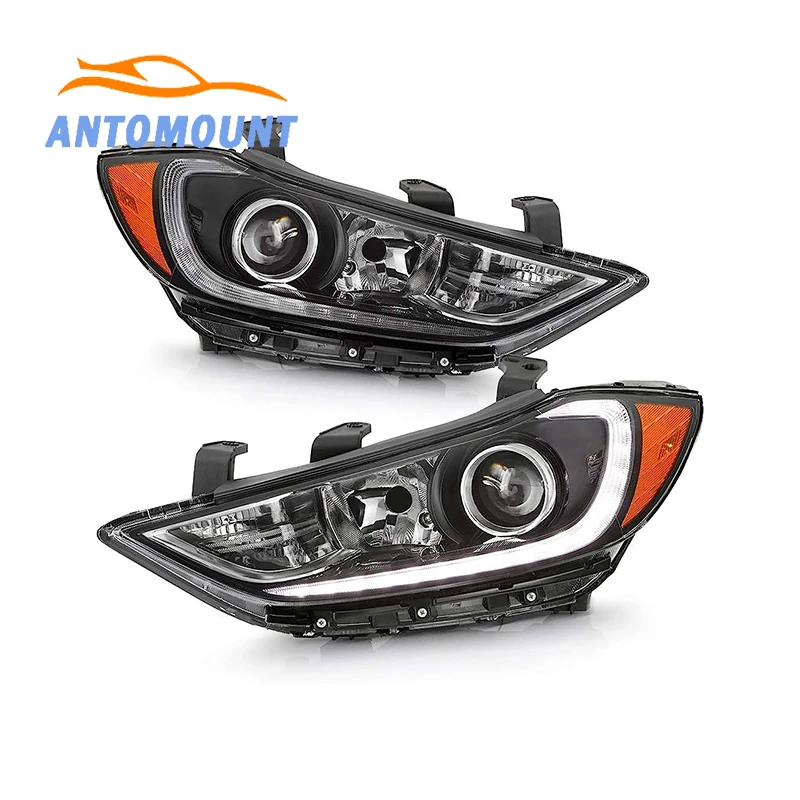 Uda Auto Parts LED Strip Projector Headlights Headlamp For Hyundai Elantra 2016