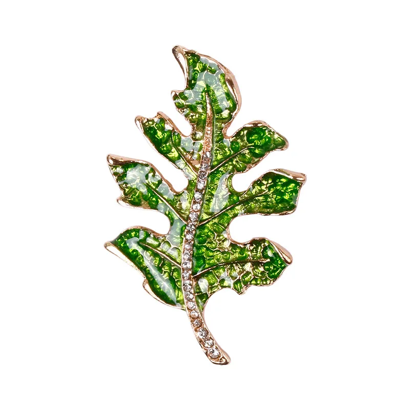 
New retro transparent oil drop maple leaf corsage simple female leaf brooch 