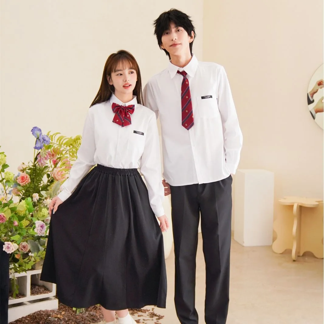 fashion teachers uniform for women and men  long sleeve shirt japanese korea kindergarten teacher uniforms