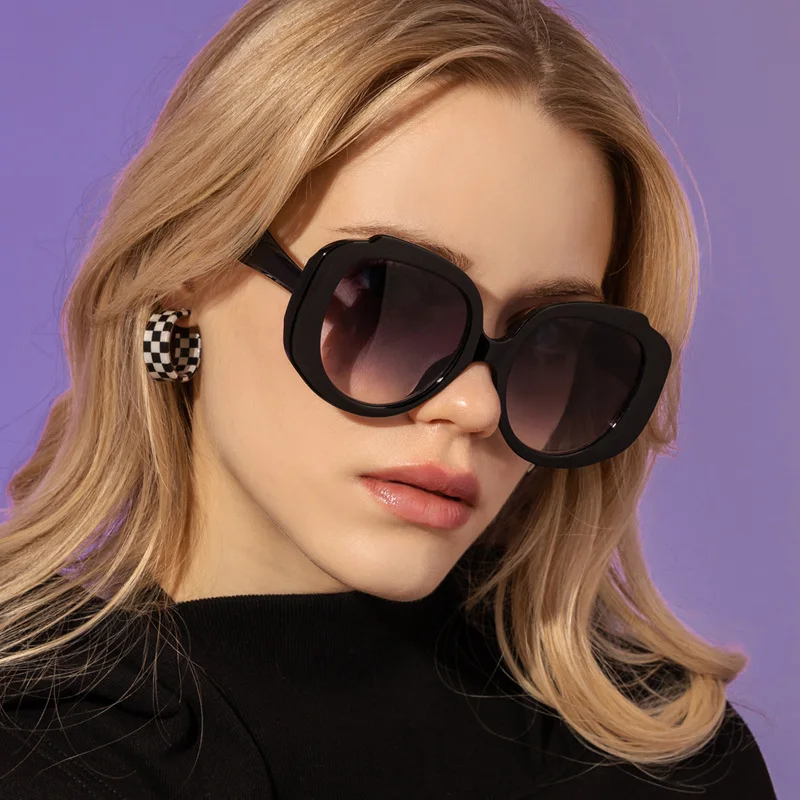 GUVIVI New 2022  round big frame sunglasses fashion candy-colored sunglasses men and women tide street shooting net red glasses