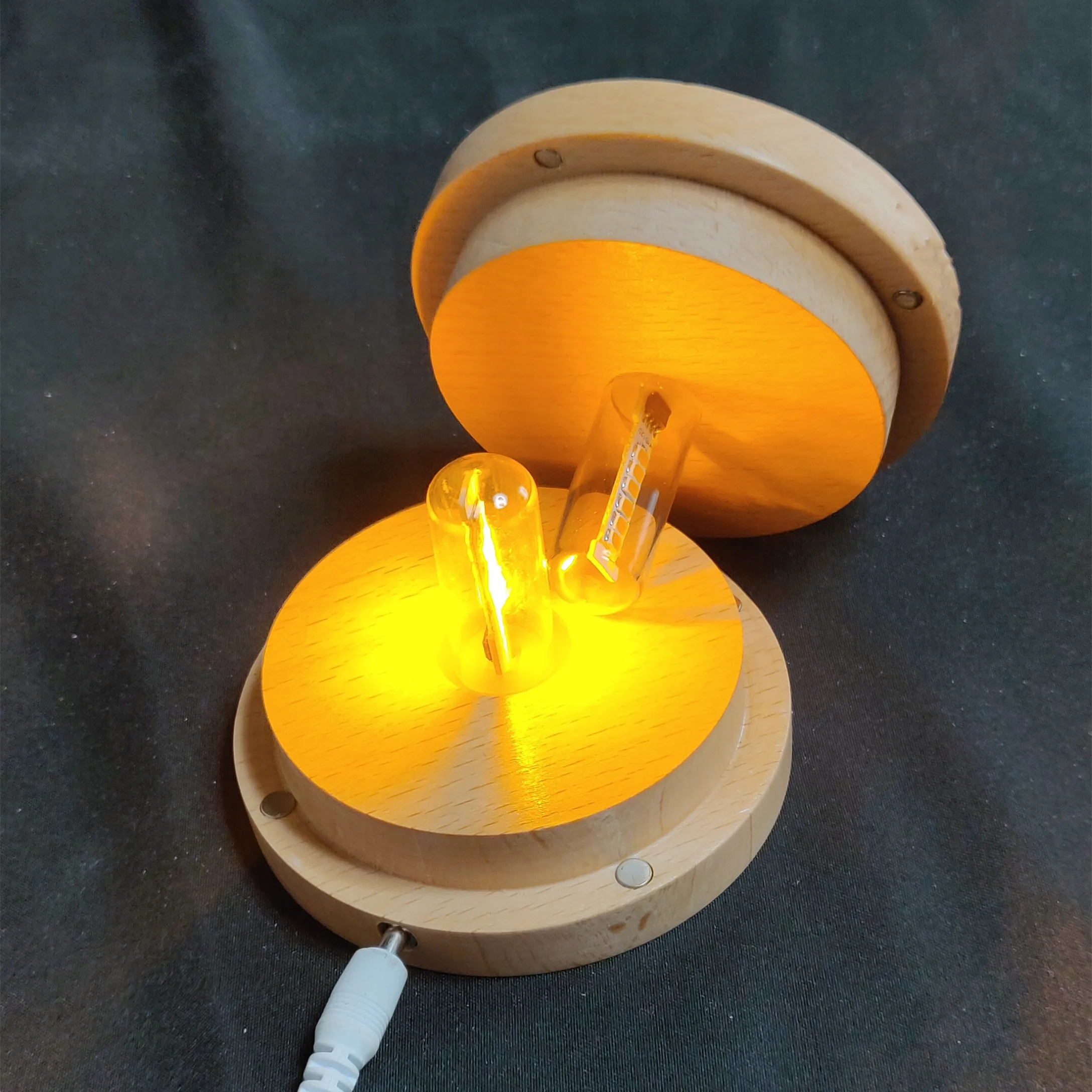 Exclusive New Products Himalaya Salt Lamp Cordless Rechargeable Battery Rock Salt Lamps Wood Led Night Wooden Light Base