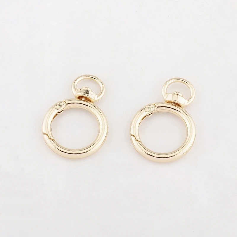 Spring Ring 360 Degree Rotatable Round Carabiners Clips Snap Hooks O Ring Swivel Buckle Bag Hardware Accessories