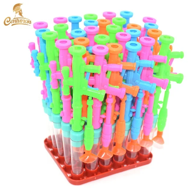 shantou wholesale mini gun shaped whistle toy candy for kids