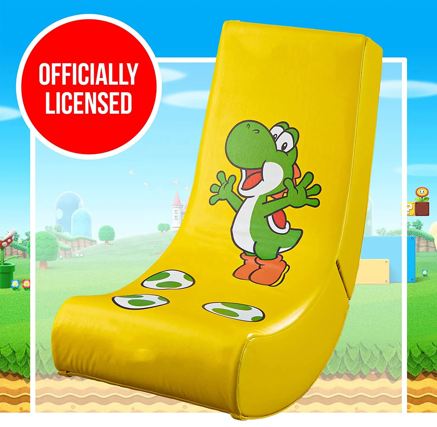 Custom Russia Official Video Rocker Yellow Black Leather Bluetooths Speakers Gaming Stuhl Space Saving Foldable Floor Gaming Cha