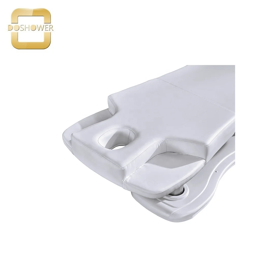 White Luxury Electric facial bed with whole bed adjustable of height and backrest adjustable armrest manual adjustable