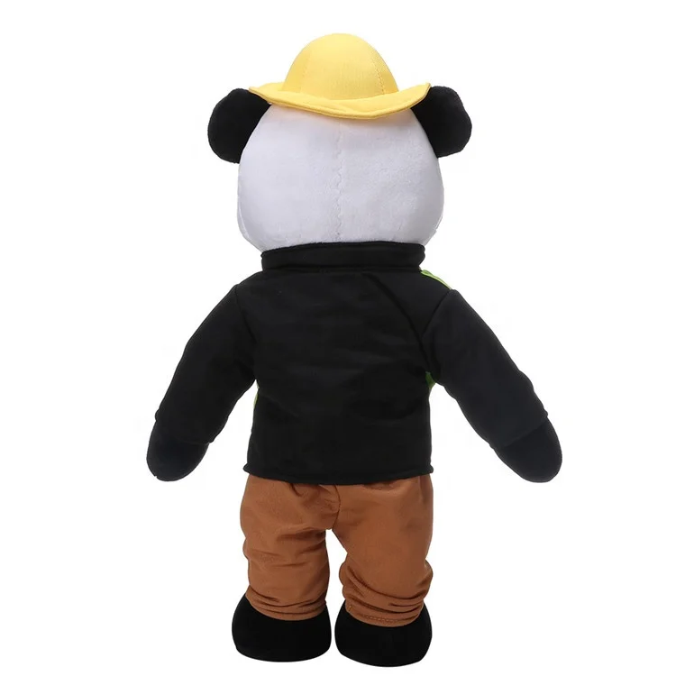 High Quality Plush Panda Teddy Bear With Clothes Toy Custom Charm Engineer Stuffed Animals Toy