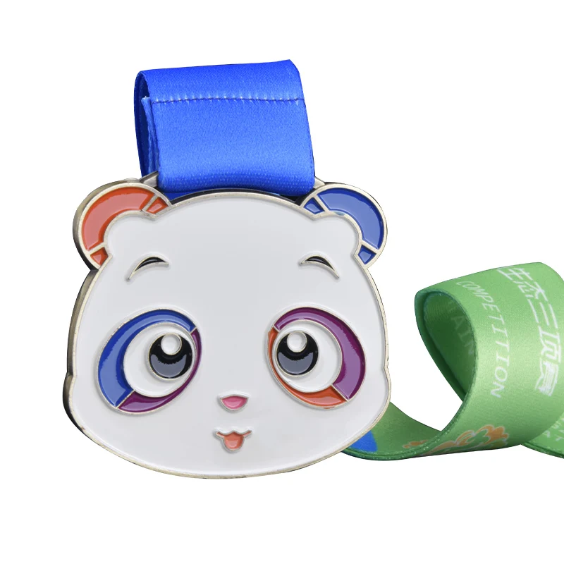 lovely cute panda kids and children custom personalized metal medals and medallions