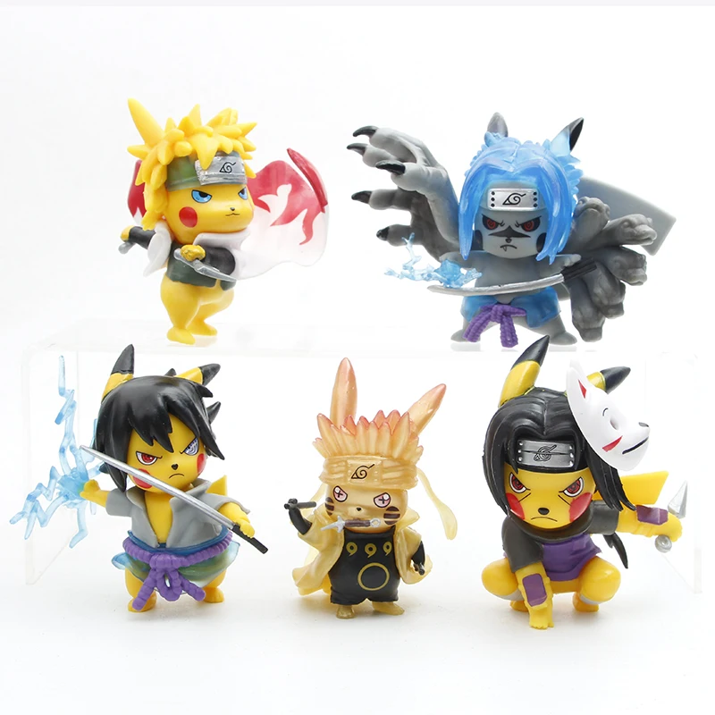5pcs/set cosplay pokemoned Figures Toys dress up Cosplay narutoos Action Figures PVC Model Anime Figures Model Dolls Toy