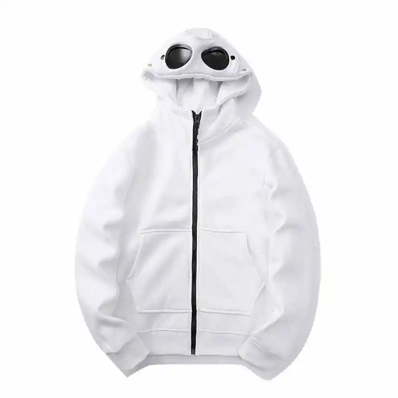 Embroidered Logo Glasses Hooded Warm cp Jacket For Men Casual Company plus size Men Lightweight Jacket