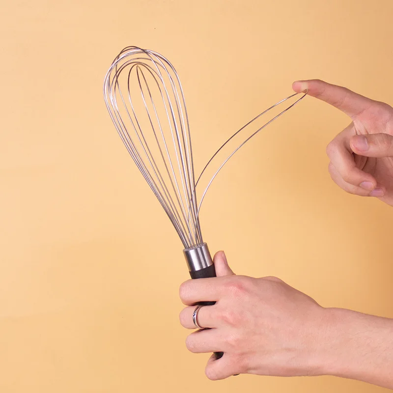 Kitchen tools mixer whisk non stick coating wire whisk for Plastic handle whisks for cooking High quantity egg mixer