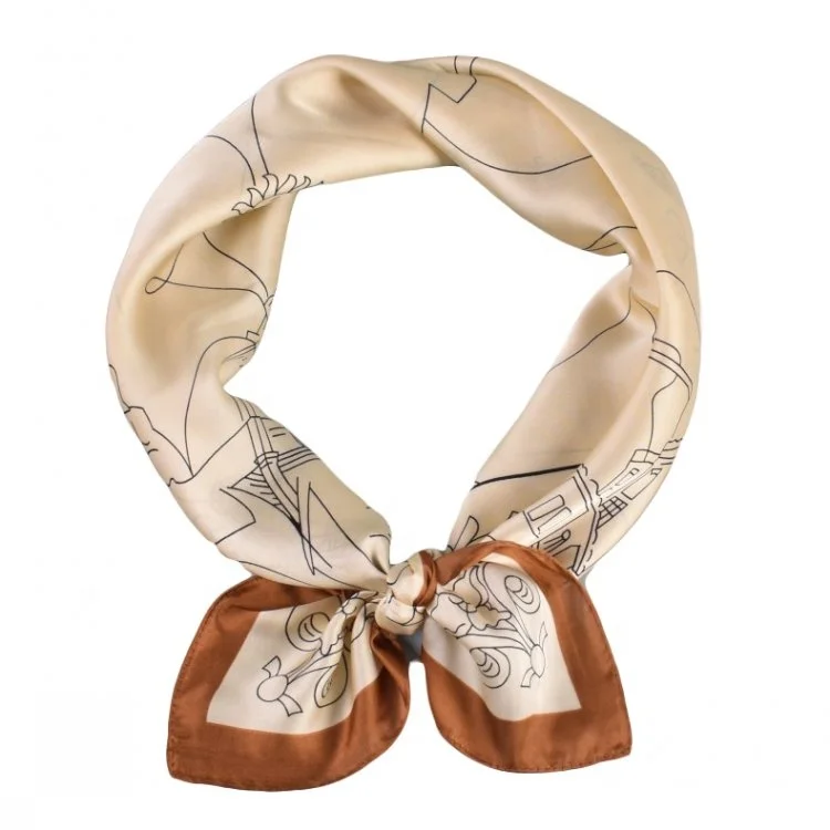 spring new pastoral decoration spot plain weave 70cm satin square silk scarf wholesale spot cross-border