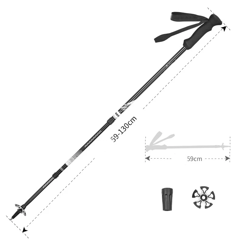 Entai Outdoor Portable Hiking Stick Telescopic Collapsible EVA Aluminum alloy 6061 Hiking Stick Trekking Pole 2pcs/set