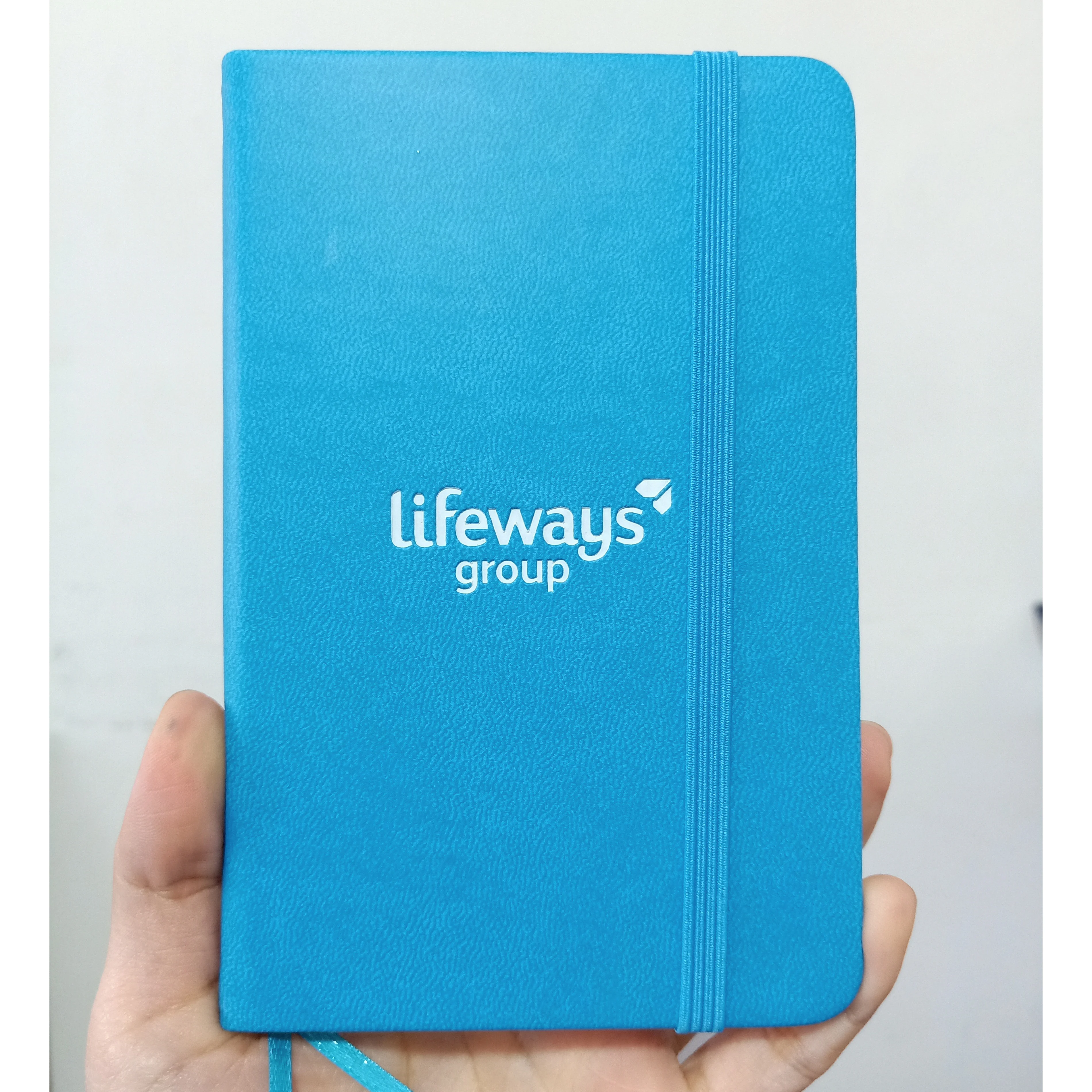 cheap blue mini note book branded a6 planner paper pocket size pu covered pocket notebook personalized with pen holder