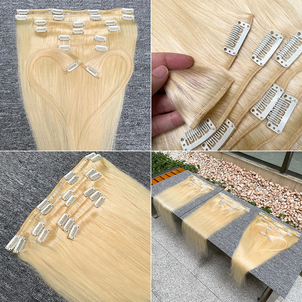 Different types 613 blonde brown clip in colored human hair extensions extension 100%