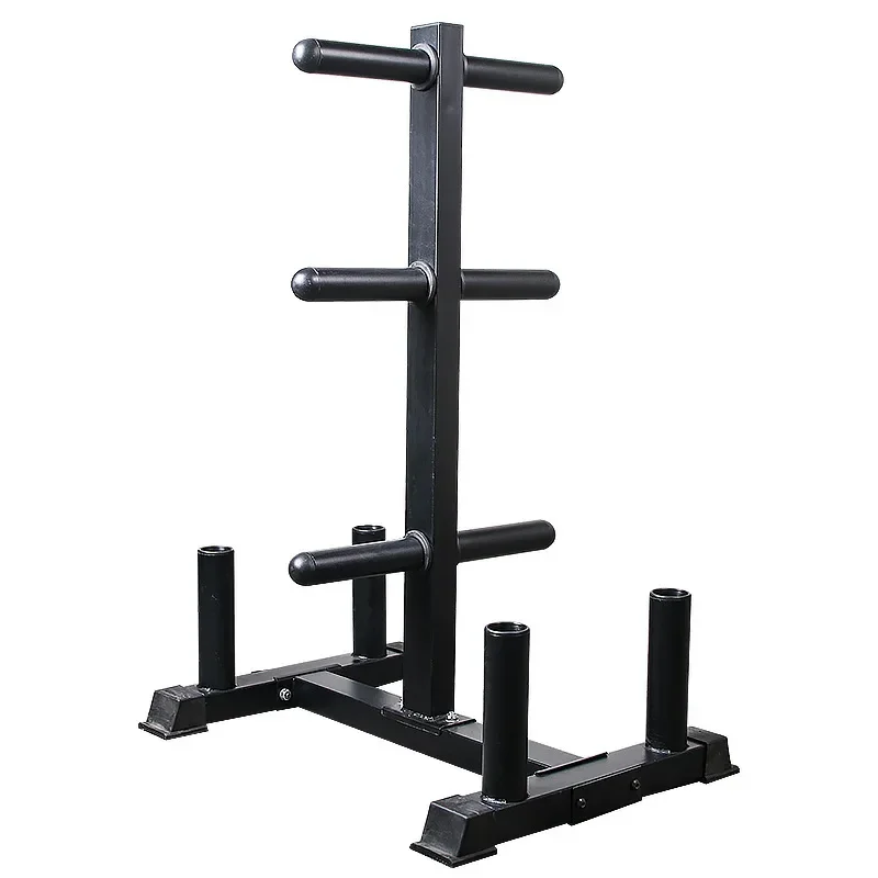 Barbell Bar Holder and weight plate compact storage bumper rack