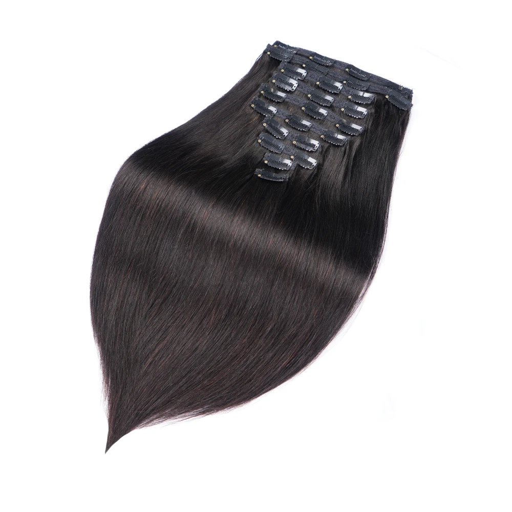Clip in Brazilian Virgin Remy Human hair extensions