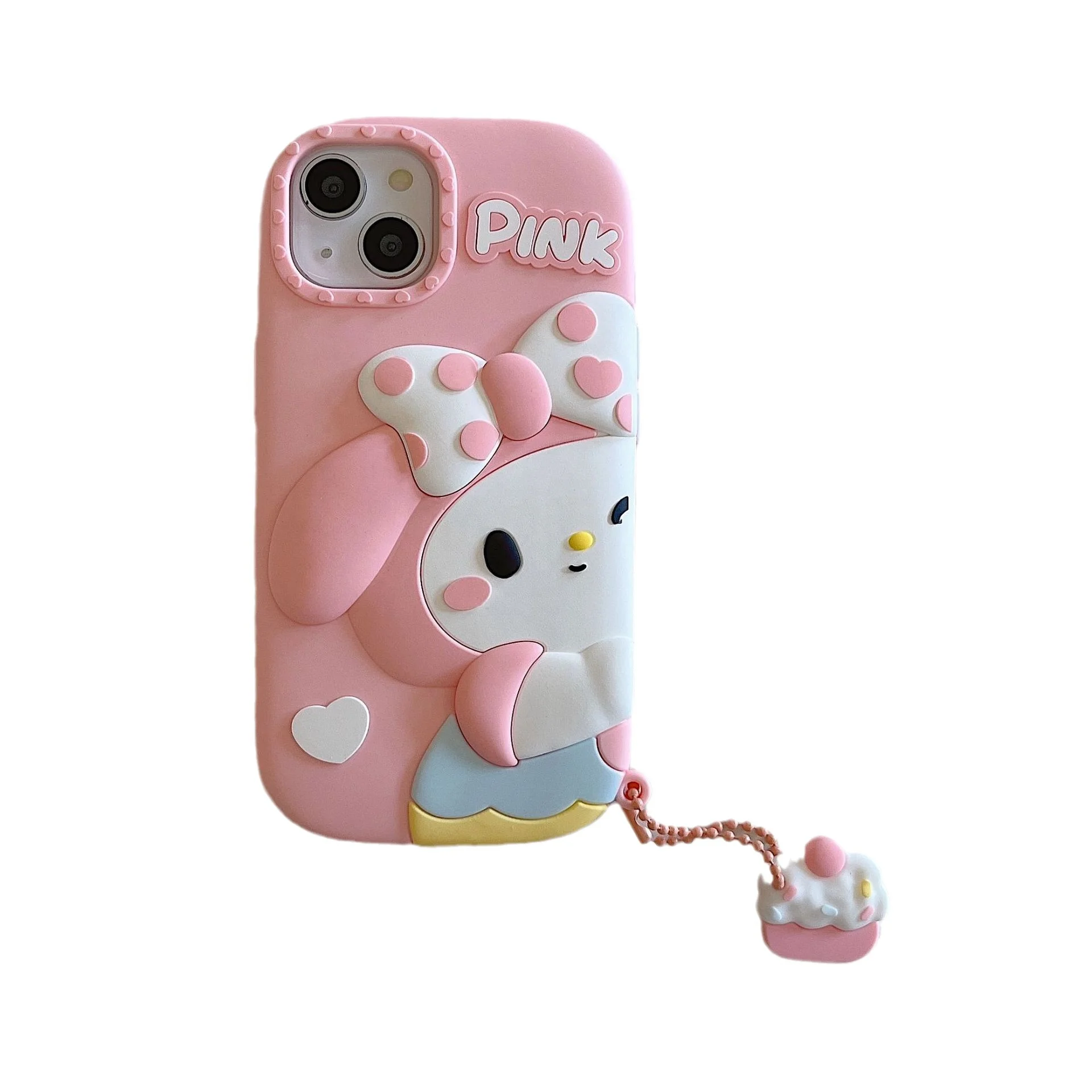 Cartoon Fashion Cute Bump Face KT Cat Melody Silicone Phone Case For iPhone 11 12 13 14 Pro Max Mobile Back Cover