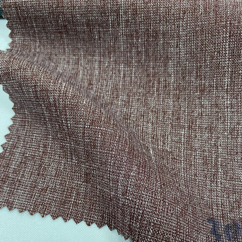 Popular Luxury Textured Slub Way Fabric Polyester Viscose Elastic Linen Like Fabric Mens Italian Suit Fabric