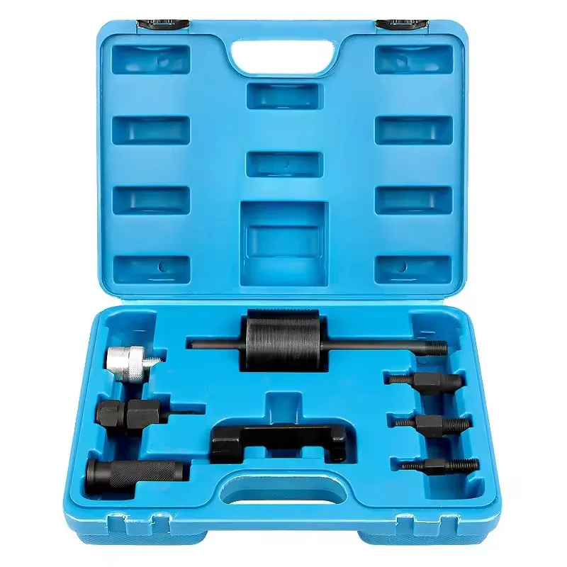 9pcs Diesel Injector Extractor Set With Common Rail Adaptor Slide Hammer Injection Puller CDI Tool Kit Set