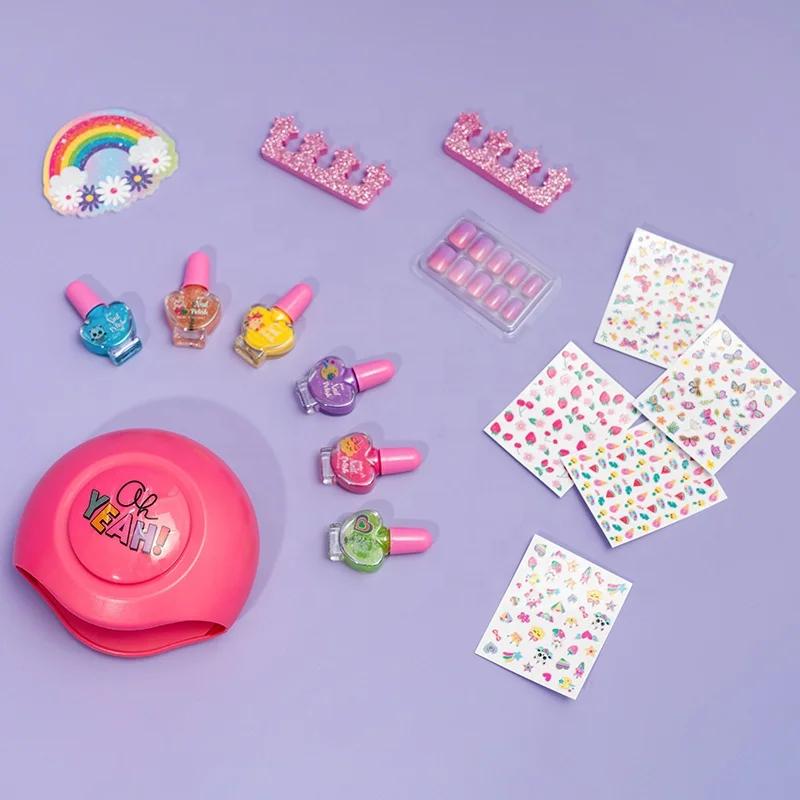OEM kids nail polish gift set DIY nail art kit nail polish set for kids with sticker and dryer
