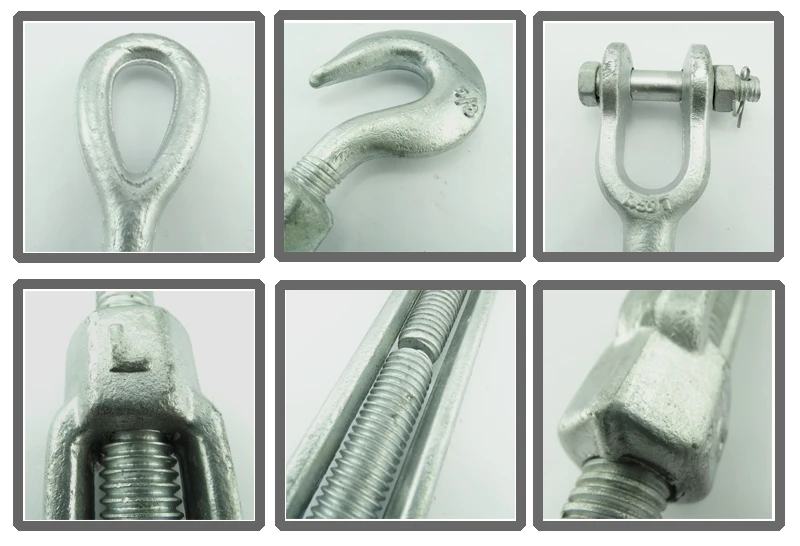 Wholesale high quality rigging hardware items heavy duty forged carbon US type turnbuckles with hook eye jaw hook&eye eye&jaw