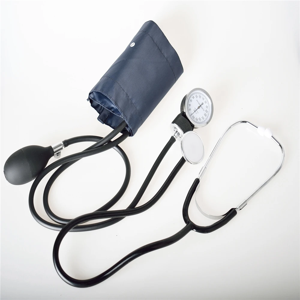 Medical standard manual aneroid sphygmomanometer with stethoscope