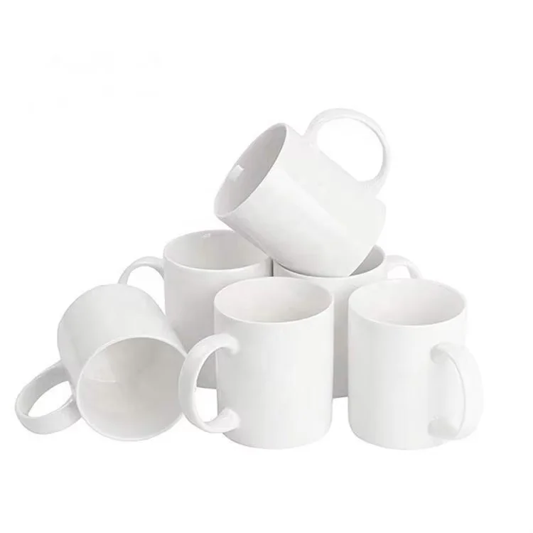 MDA Porcelain Ceramic Mug with White Sublimation Coating Blank Mugs for Logo Printing Coffee Cups