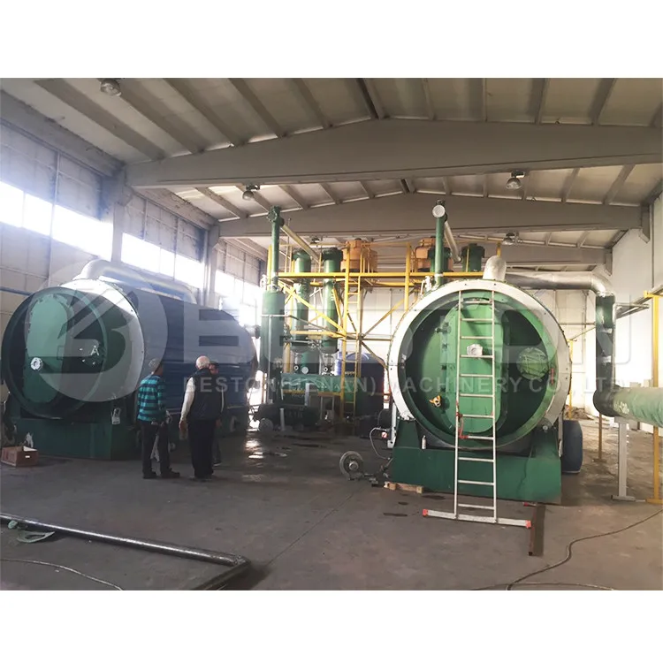 Beston Group 12-16T/D waste sludge pyrolysis to fuel oil plant waste pyrolysis machine