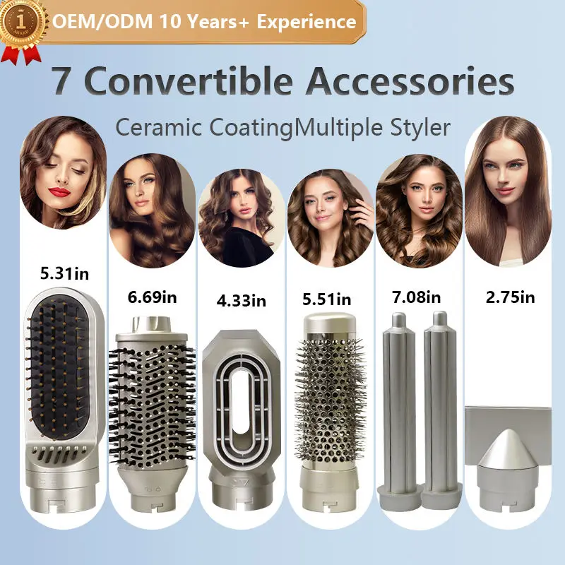 6 In 1 Portable Multi-functional Private Label Hair Dryer Hot Air Brush Bldc High Speed Mini Hair Blow Dryers Hair Comb Styler