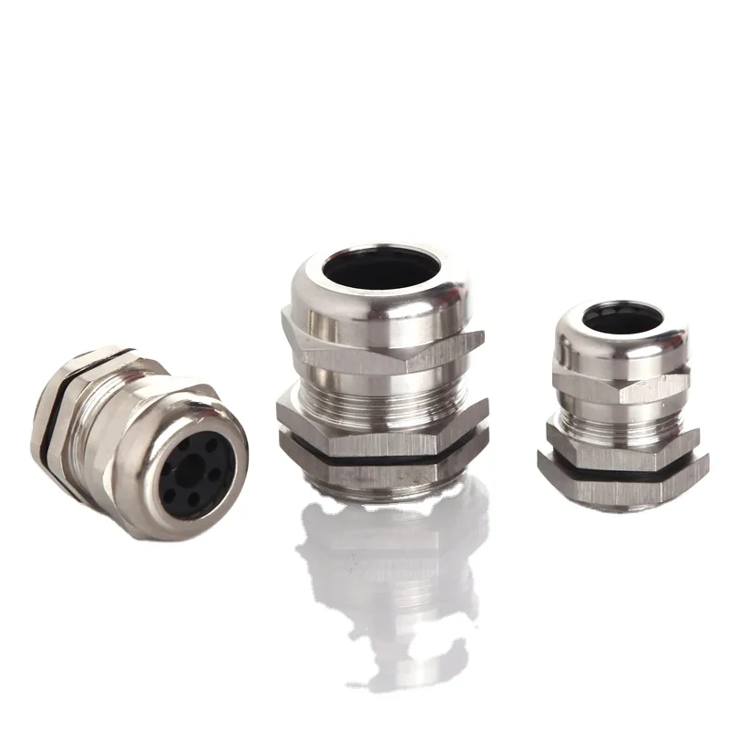 Source Factory Direct M Type  Long entry black silicone Nickel Coated Brass Metal Cable Gland