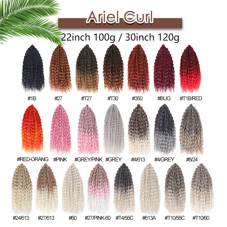 Ariel Curl Hair Twist Crochet Hair Synthetic Ombre Blonde Pink 60cm 75cm Deep Wave Russia Hair Extension