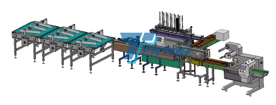 Automatic plastic tray pillow type snack bar egg roll seaweed roll packaging machine