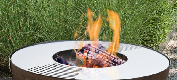 0N Sale Multifunctional Garden Corten Steel Fireplace Metal Fire Pit Outdoor With Log Storage