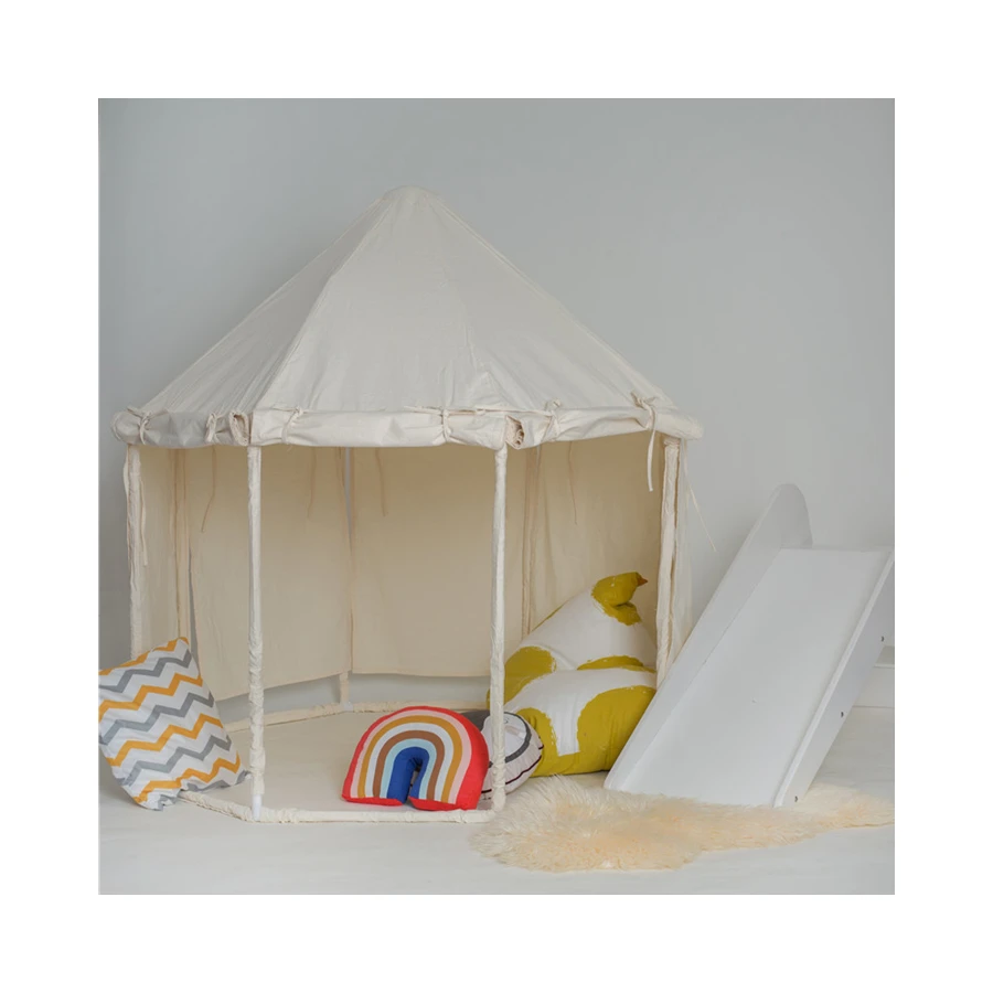 Outdoor Indoor Ins Hexangular Cotton Canvas Kids Play Tent House for Children Game play toy Tents for Reading Playing Playhouse