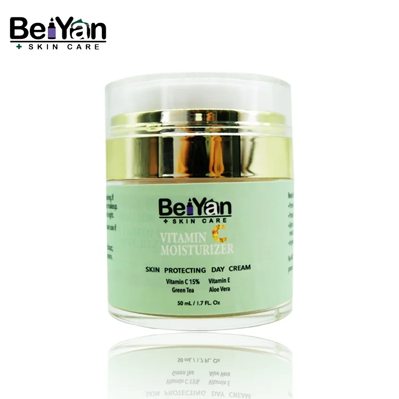 Private Label Vegan Vitamin C Moisturizer Cream 50ml with Green Tea Extracts for Dark Acne Scar Whitening Bleaching Anti-aging
