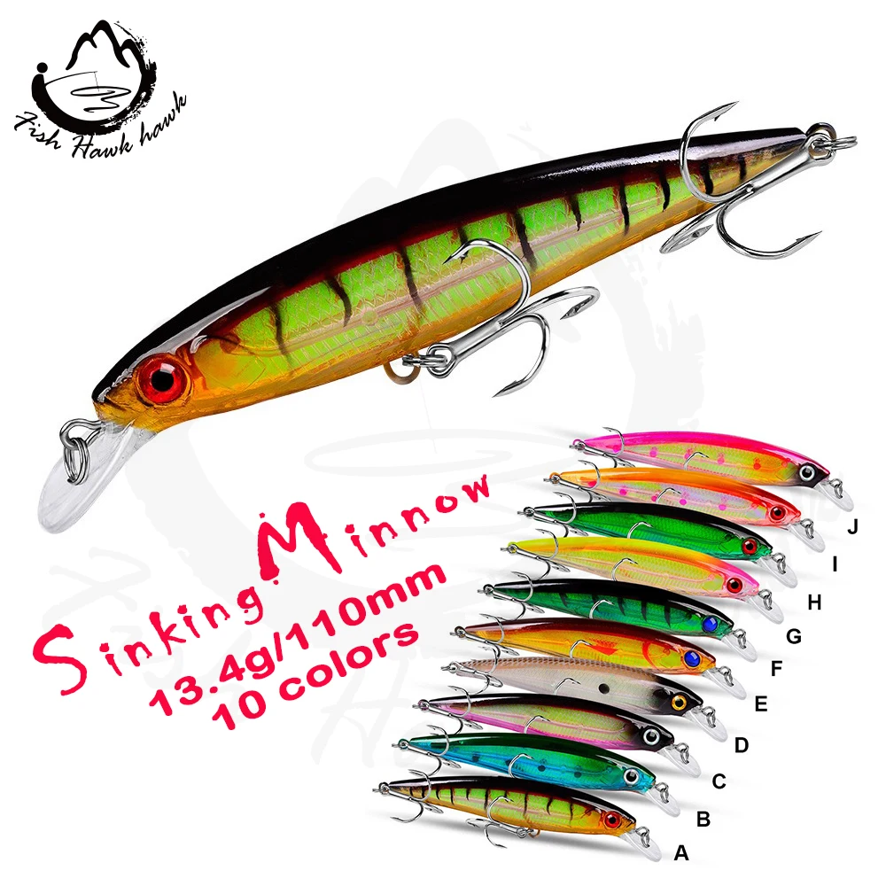 13.4g/110mm In stock 110mm 37g High quality and good price sinking hard minnow lures