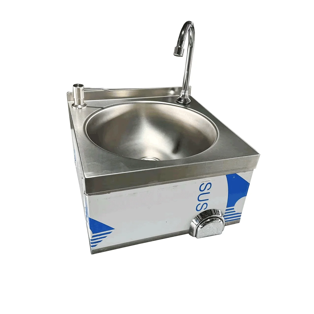High quality stainless steel single hand wash sink with knee operate sink