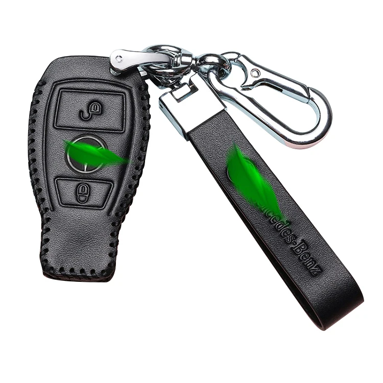 Manufacturers supply high-quality leather car key case car parts smart car key protective cover for Mercedes