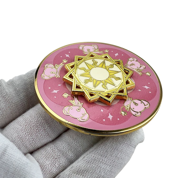 Trendy Japan Anime Cartoon Characters Creative Spinner Enamel Pin Rotatable Functionality Metal Spinning Hard Enamel Pin