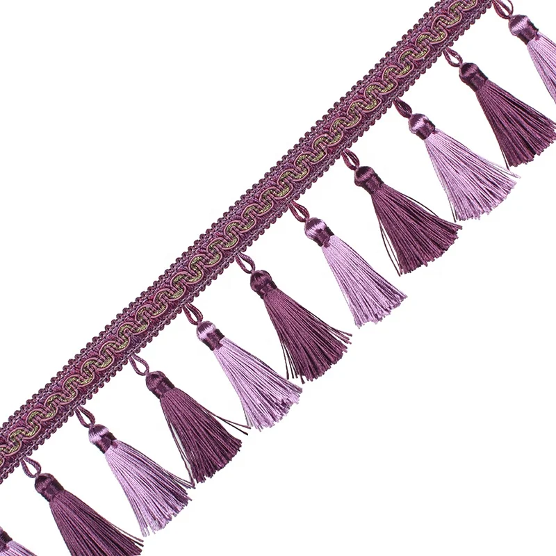 
TJ18032404 Red Tassel Fringe With Colorful Yarn Decorate Cushion Cover 