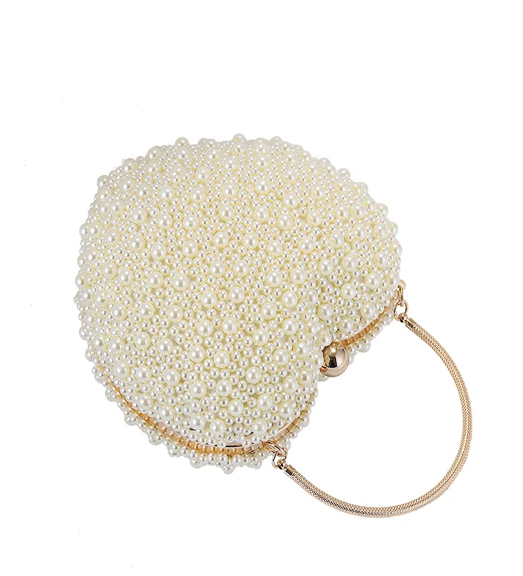 
Womens wedding heart luxury special crystals beaded pearl clutch evening bags 