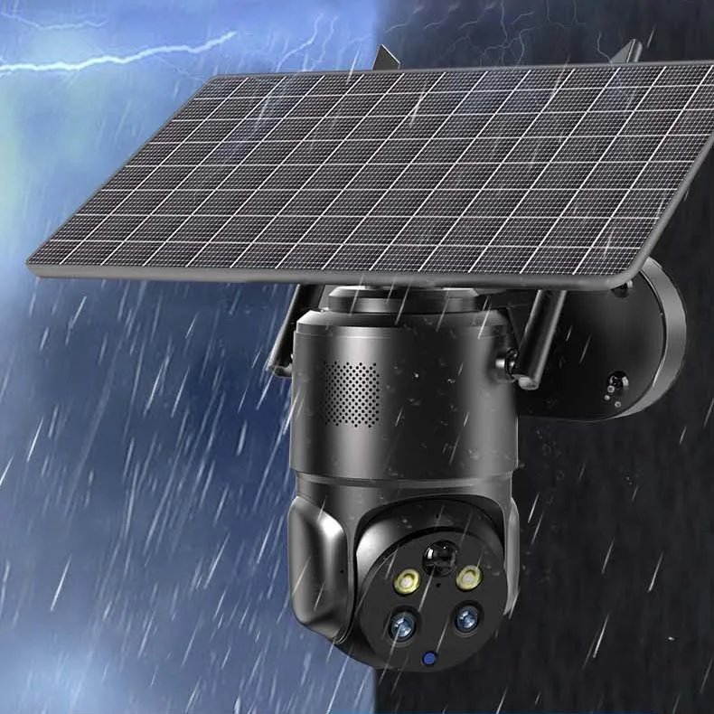 Solar-powered camera with no network 4G dual-lens dual-screen Hot Sale Ptz Wireless Courtyard Garden Camera
