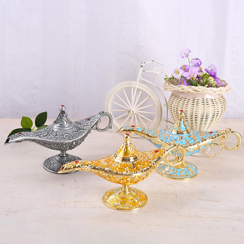 
Metal Zinc Alloy Enamel Aladdin Genie Lamp For Living Room Decoration Gifts 