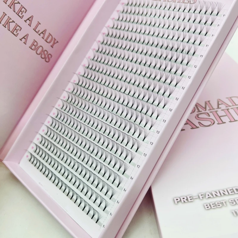 Faux Mink 10D 14D 20D Promade Large Trays Premade Fans 5D 6D 8D Long Stem Russian Volume  Premade fans Lash extensions